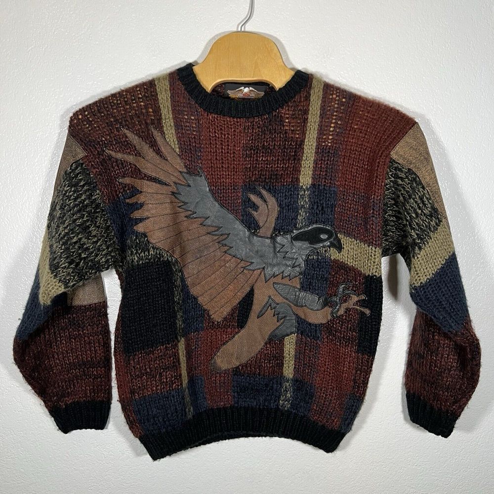 Harley Davidson Leather Eagle Patchwork Acrylic C… - image 2